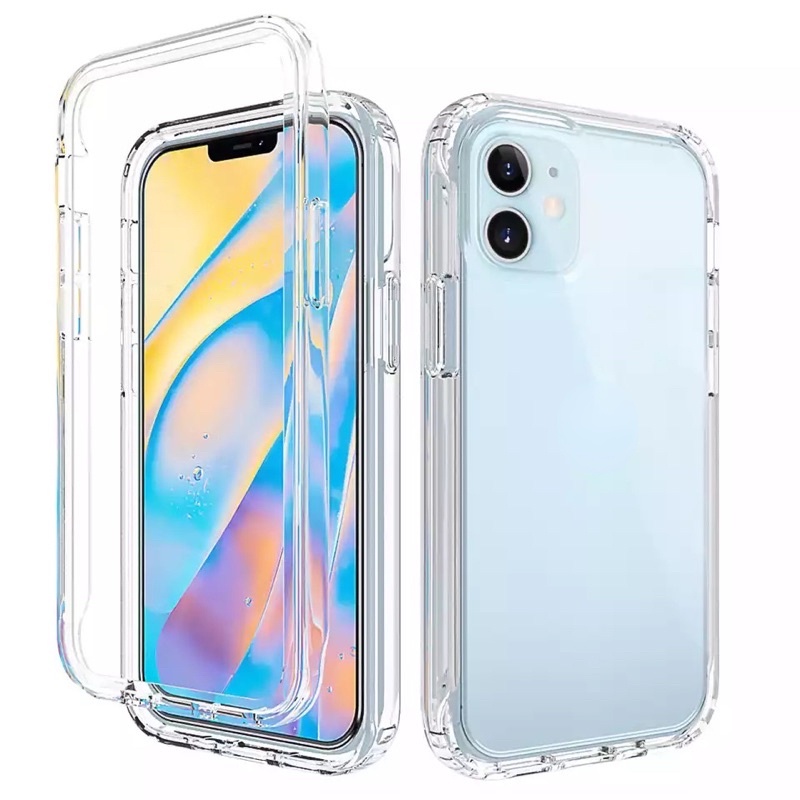 IPHONE Casing Bening Tahan Jatuh Menebal Untuk Iphone14 13 Pro Max12 Mini 11 Pro XS MAX XR X6 6s 7 8 Plus SE 2020 iPhone13 13Pro 12Pro iPhone12 360 Transparan Shockproof Cover