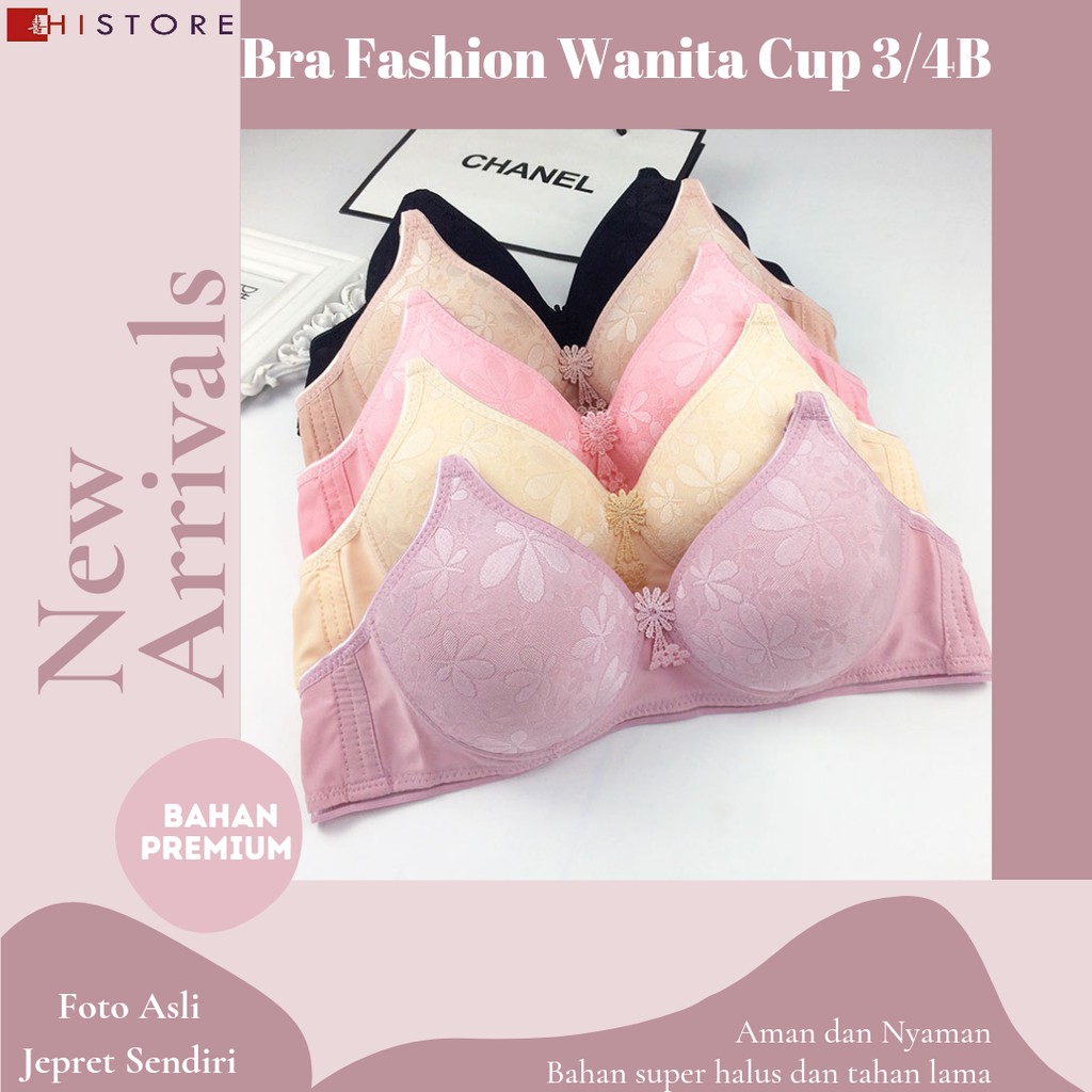 [HI] Bra BH FASHION Wanita CUP 3/4B Bra wanita Premium BH Busa Tipis Tanpa Kawat Sangat Nyaman 188