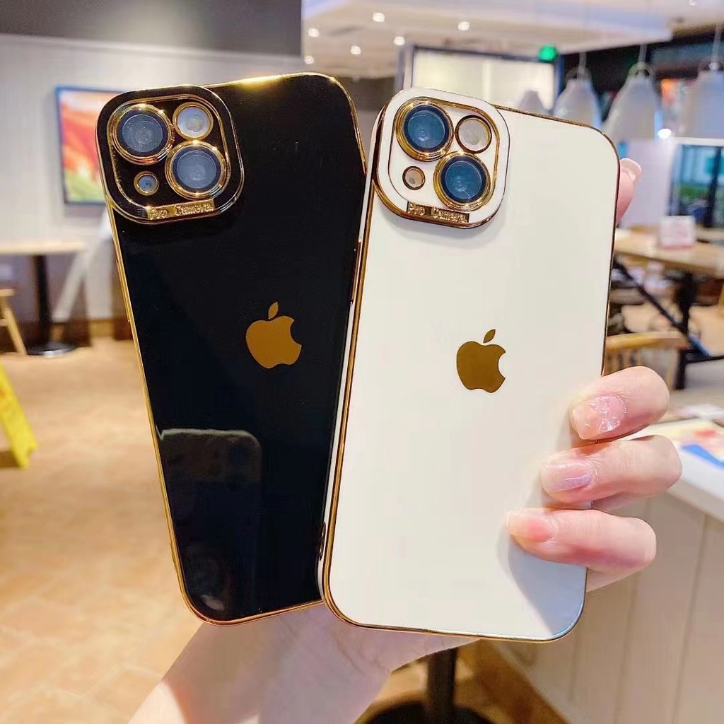 IPHONE Film Lensa Mandiri Casing Ponsel Electroplating Berkualitas Tinggi Iphone11 12 13 14 Pro MAX Plus X XS MAX XR 7 8 Plus SE 2020 Case Cover