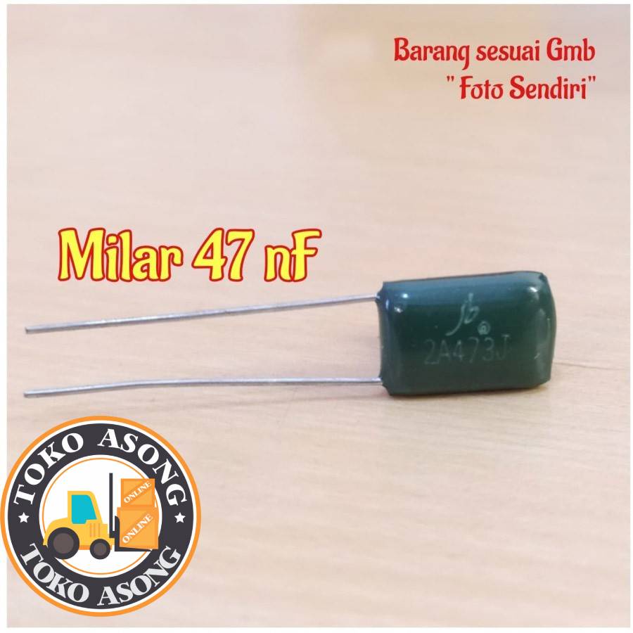Kapasitor milar 47 nf 473 Capasitor mylar 47000 pf Capacitor 100v Kapasitor milar