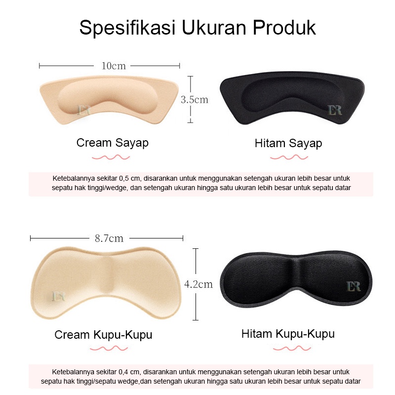 1 Pasang Bantalan Tumit Belakang Sol Busa 4D Pelindung Tumit Kaki Bagian Depan Anti Nyeri Anti Lecet Belakang Shoes Sepatu High Heels Sport Olahraga Santai Kasual Kulit Kecil Heels Food Sponge Pad Stiker  Ukuran Menyesuaikan