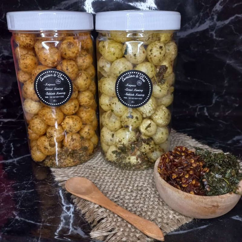 

Cimol kering 250gram pedas asin kemasan toples