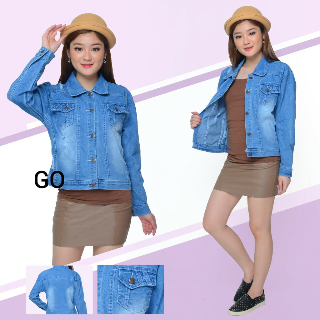 gof JAKET JEANS VENESIA SOBEK jaket jeans cewek