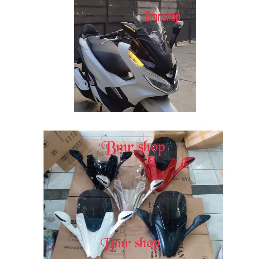 Sepaket Spion Lipat Visor Winsil Windshield Tameng Pcx 150 Lokal 2018 Termurah