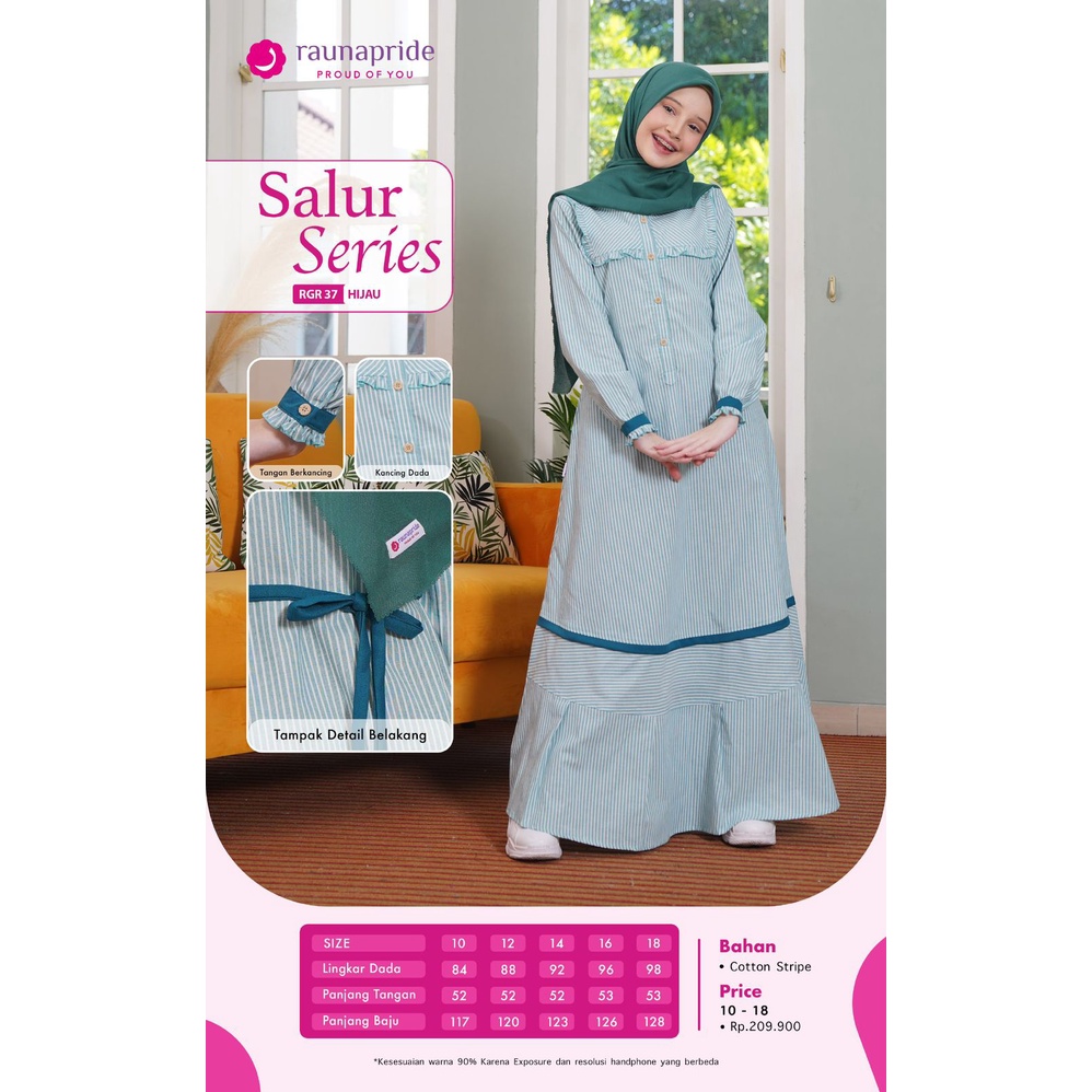Gamis Remaja Rauna RGR 37 / Fashion Muslim Terbaru 2022