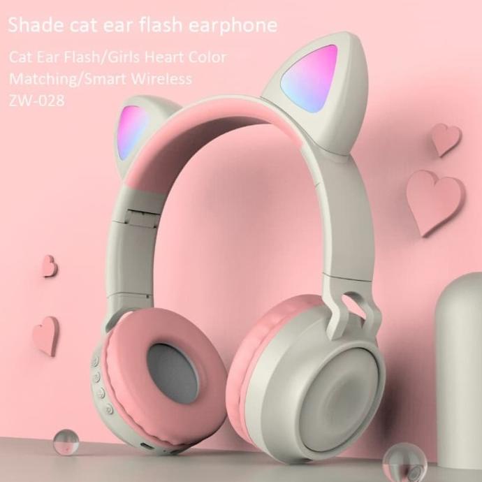 Cat Ear Headphone Gaming Bluetooth Wireless Cat Ear Headset Termurah