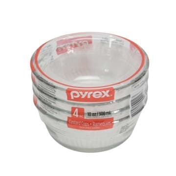 Mangkok Kaca - Set Mangkuk Kaca / Mangkok Kaca Pyrex 300 Ml 4 Pcs Tahan Panas