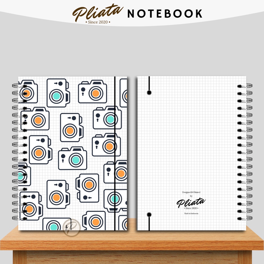 PLIATA NOTEBOOK SPIRAL - (PN2) White Cameras - Softcover Doft Aesthetic Book Buku Tulis