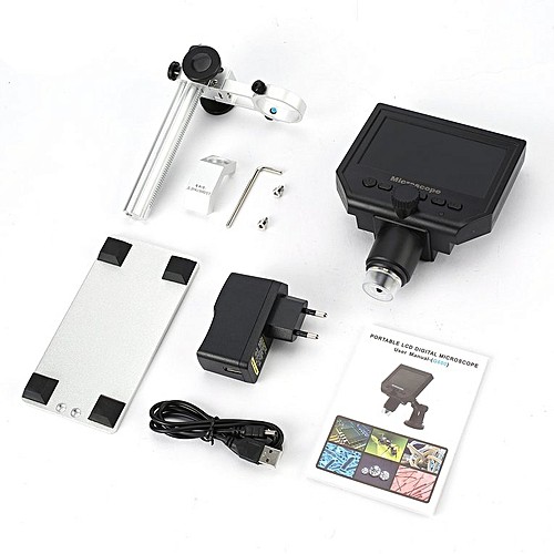 Mikroskop Digital 3.6MP 600X dengan Monitor &amp; Metal Stand - G600 / Microscope Digital