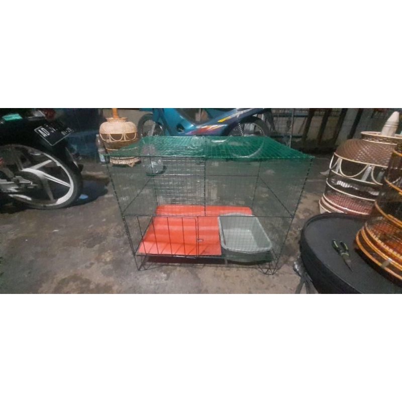 kandang kucing murah 60x42x42 bonus liter box