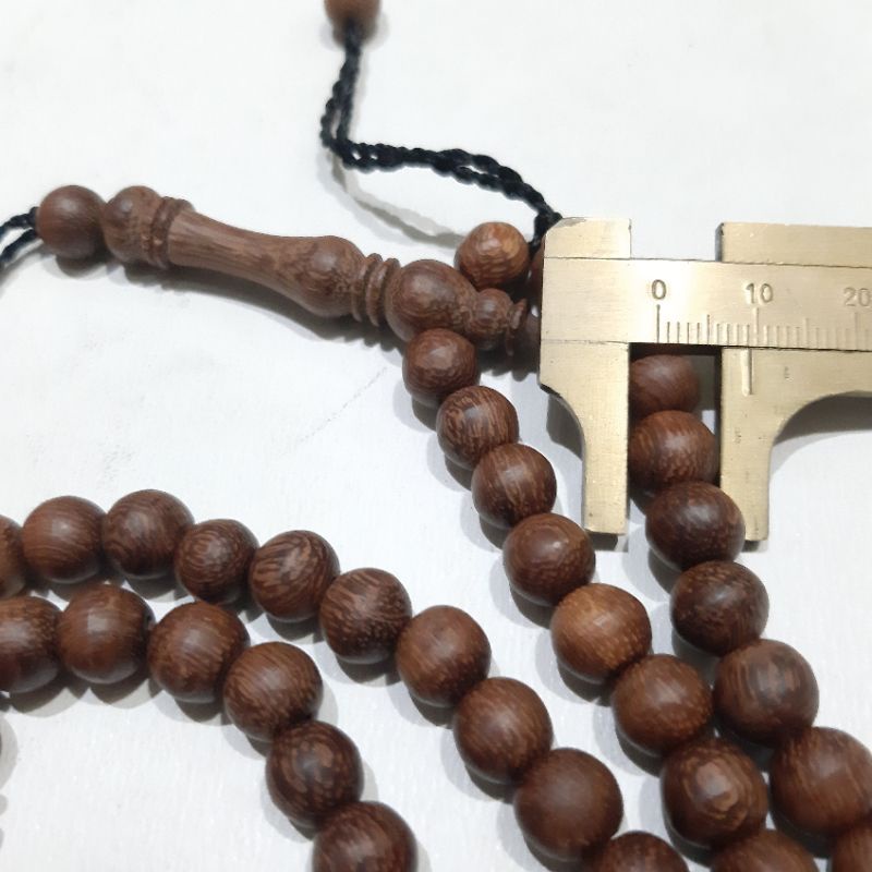 Tasbih Gali Kelor Natural 99butir 9mm Bandul