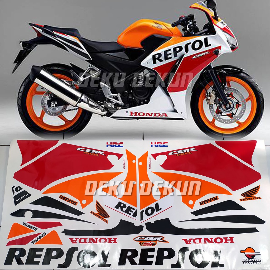 Jual Sticker Motor Striping Honda CBR Repsol 150R K45A 2014 2016 Tahan Vernis Indonesia Shopee Indonesia