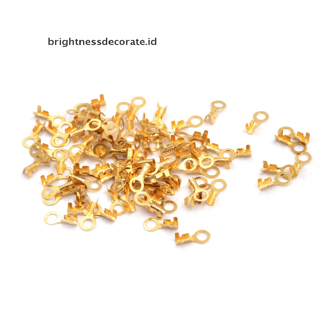 100pcs Konektor Kabel Power Supply Terminal Bulat 5.2mm Bahan Kuningan