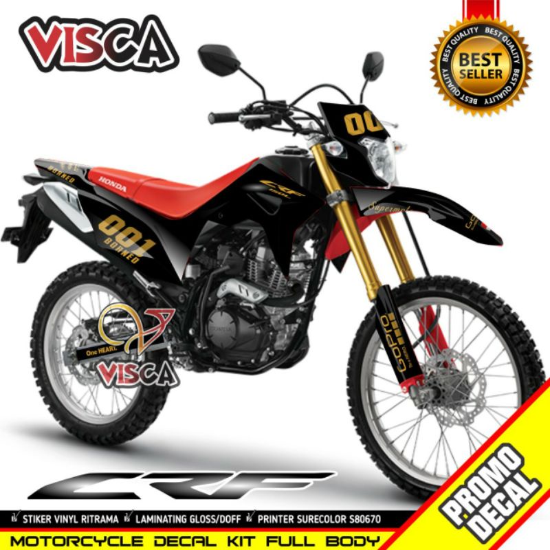 Decal CRF 150L Sticker CRF 150L Striping CRF 150L Stiker CRF 150L full body motif  BLACK