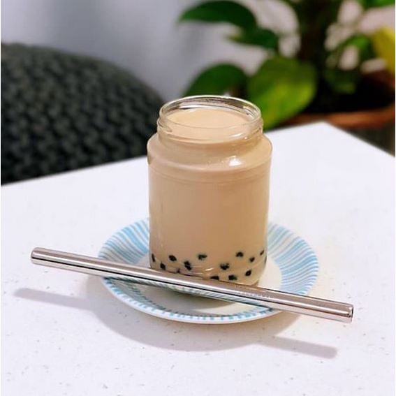 Sedotan Stainless Steel Straw Bubble Or Boba Tea Besar Sikat Pembersih