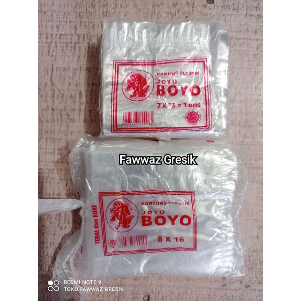Kantong Plastik Joyo Boyo 2 ons - PP Bening Boyo 2 Ons ( 8x16 cm )