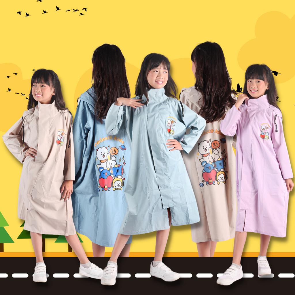 Jas Hujan Anak Karakter Hoodie Murah Bahan Taslan Lengan Polos Jas Hujan Dewasa Warna Mantel Rain Coat Murah Bahan Import Berkualitas