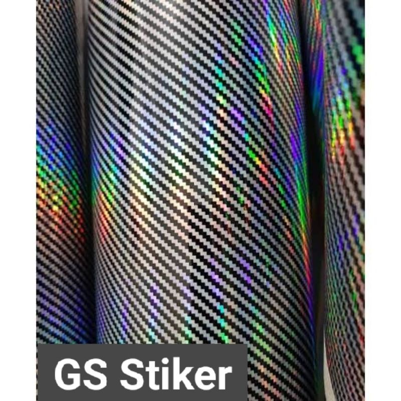 stiker skotlet motor mobil carbon kevlar 5d pelangi/hologram