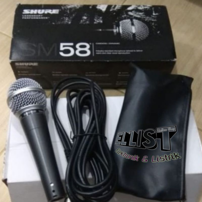 Jual MICROFHONE SHURE SM-58 NON SAKLAR | Shopee Indonesia