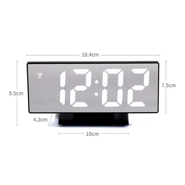 Jam Meja Digital Led Weker / Digital Alarm Clock Dekorasi Rumah Mirror 3618 DS-3618L White