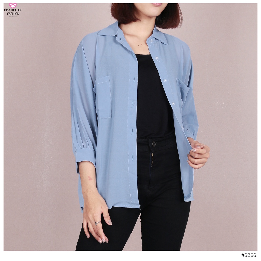 (COD) OH Fashion Maudy Shirt Kemeja Polos #6366