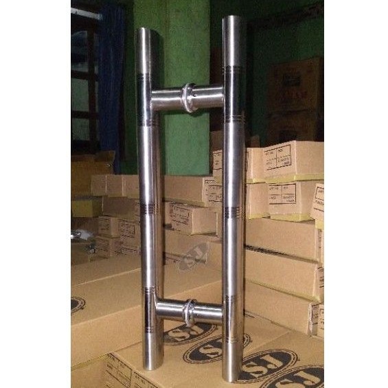 handle pintu oval 45cm baut tembus gagang tarikan pintu stainless pegangan pintu kaca stainless