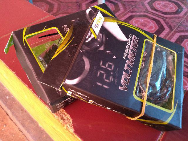 Voltmeter Digital Slim Outdoor Luminos Biru