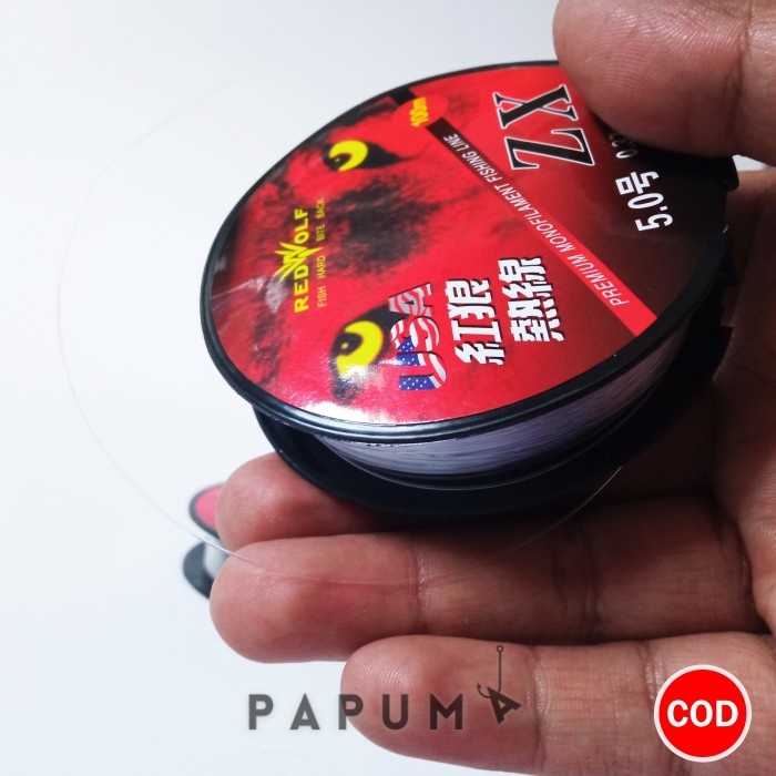 100M Senar Pancing Import Redwolf Monofilament Nylon Nilon Putih Japan Super Kuat