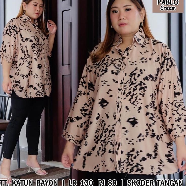 [KLU. 6899] BAJU ATASAN KEMEJA WANITA LD 130cm XXL XXXL KERJA KANTOR 5227 BAJU HAMIL MENYUSUI OVERSI