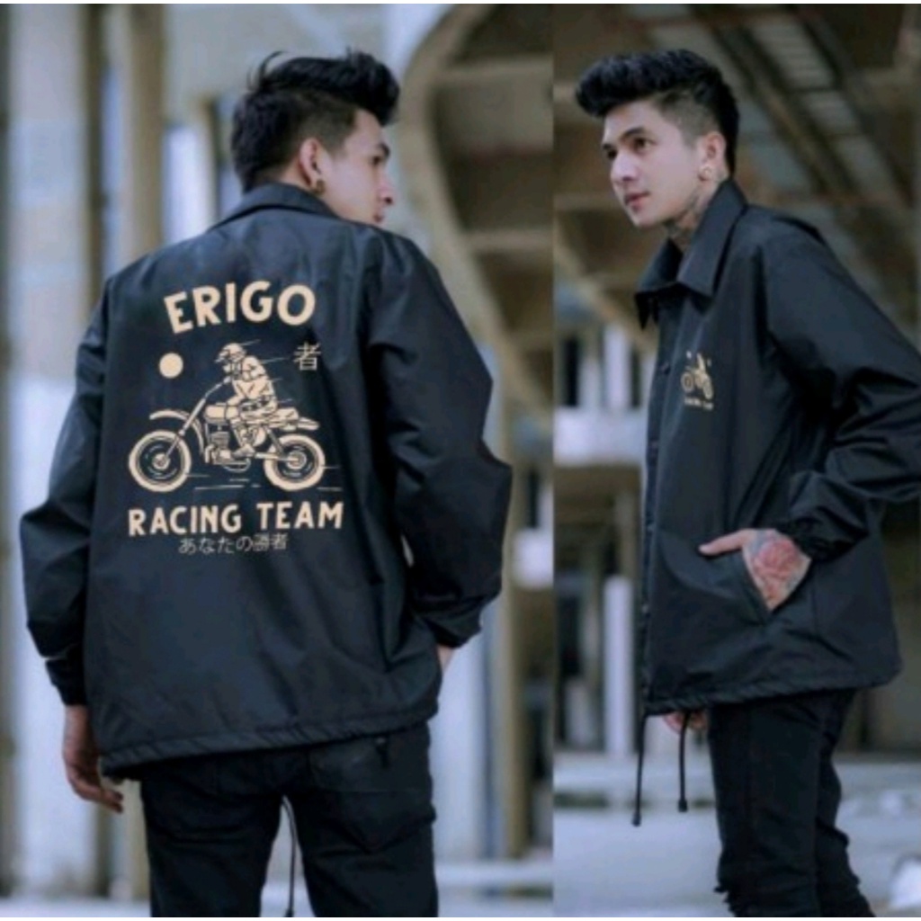 Jaket Coach Erigo // Jaket Pria CJ // Sweater jacket bandung // Jaket Erigo Apparell Terbaru Parasut Perasut-Racing Team