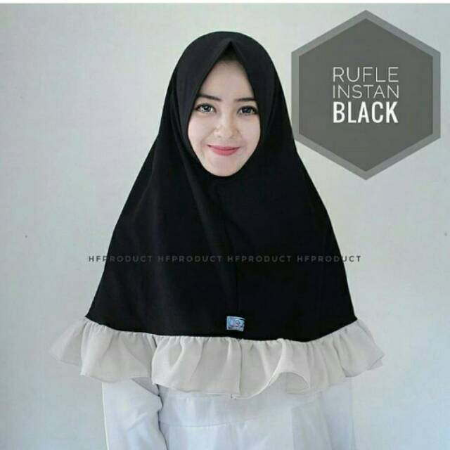RUFFLE HITAM KOMBINASI COKLAT