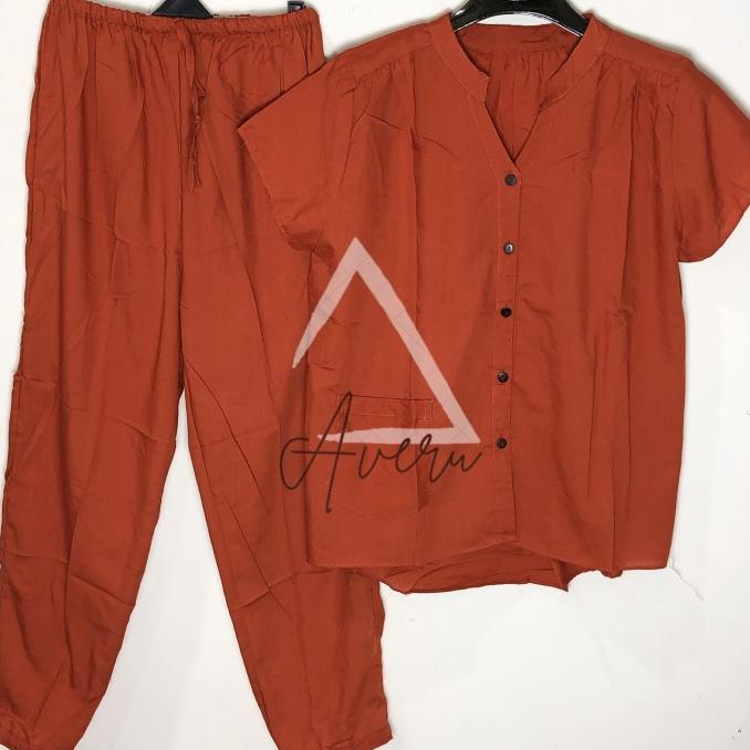 Baju Tidur Wanita Piyama Setelan Rayon CP Celana Panjang - Polos