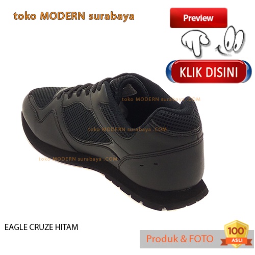 EAGLE CRUZE HITAM sepatu pria casual sneakers tali