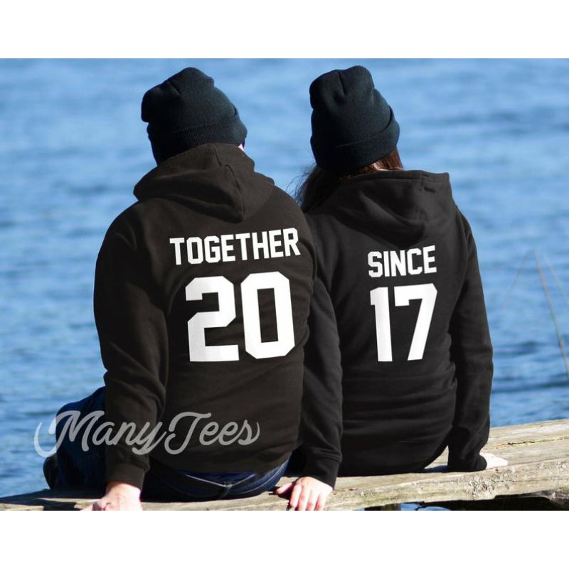 S - XXXXXL(6XL) COUPLE Jaket Hoodie TOGETHER SINCE [CUSTOM TAHUN/ANGKA] OVERSIZE BIGSIZE Pria wanita