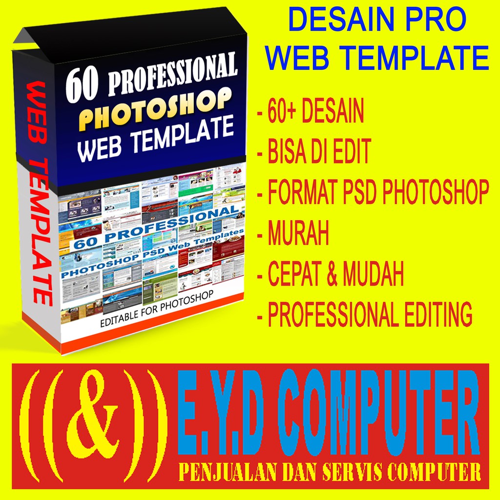 Download Desain Web Professional Psd Template Bisnis Edit Psd Photoshop Koleksi Templete Pro Design Grafis Us Shopee Indonesia PSD Mockup Templates