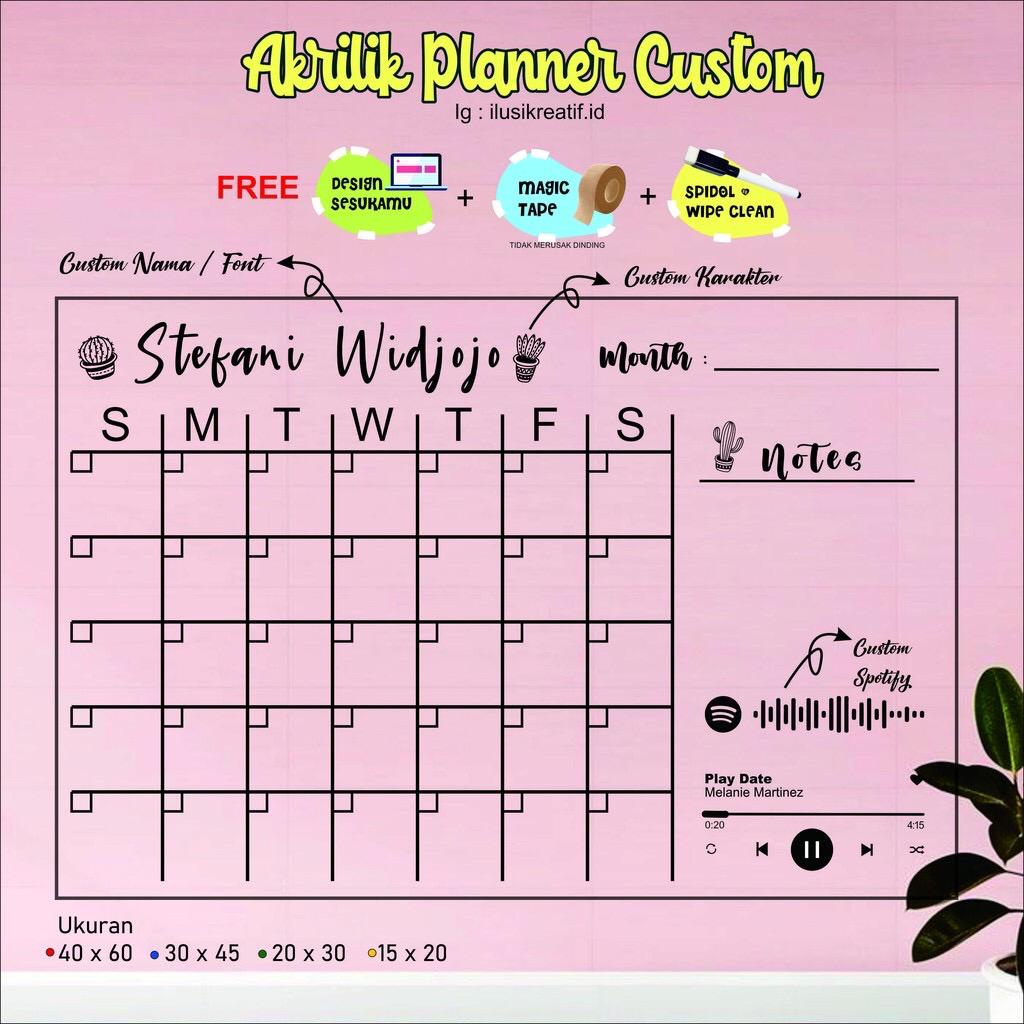 Papan Schedule Akrilik Custom