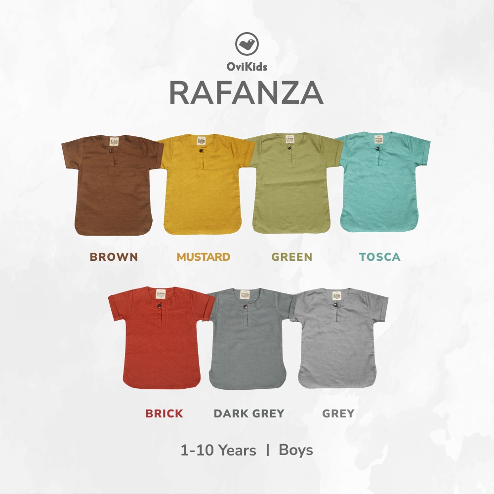 Kemeja Koko Anak Laki-Laki Rami-Atasan Rafanza Baju Anak Fashion Laki Laki Polos OVIKIDS