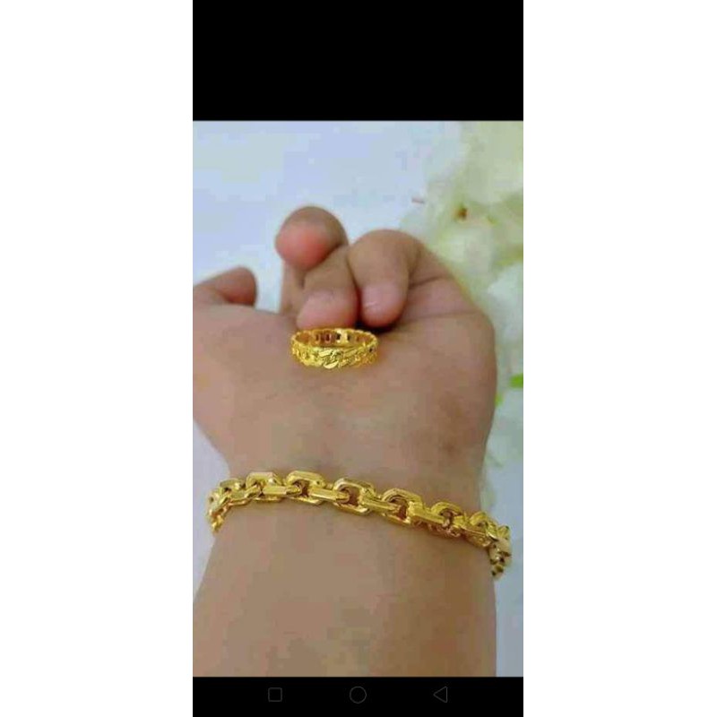 set perhiasan dewasa gelang+cincin bahan koin 91