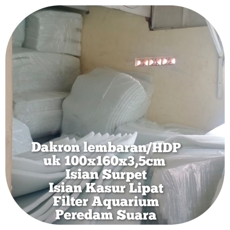 Dakron Lembaran/HDP ukuran 100x160 tebal 3,5cm