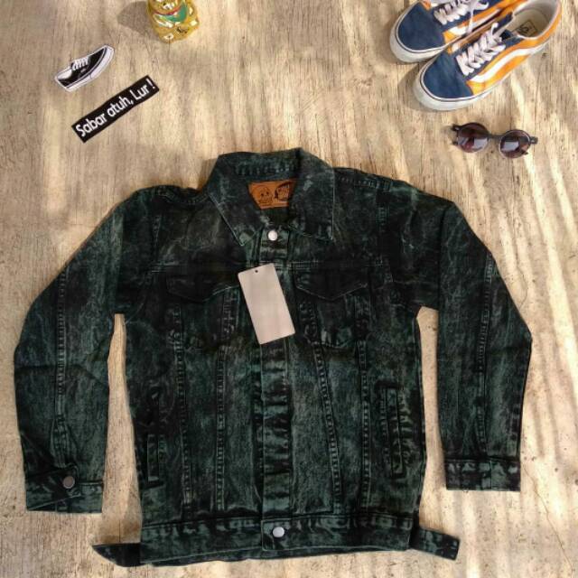 JAKET JEANS GREEN WASHED ORIGINAL 'CHEAP MONDAY'