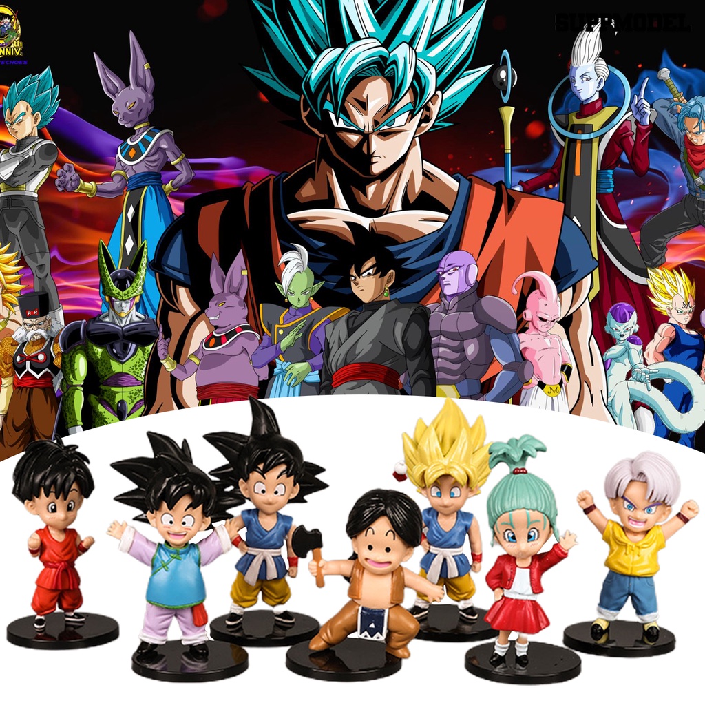 7pcs / Set Mainan Action Figure model Dragon Ball Bahan Pvc Untuk Anak / Koleksi