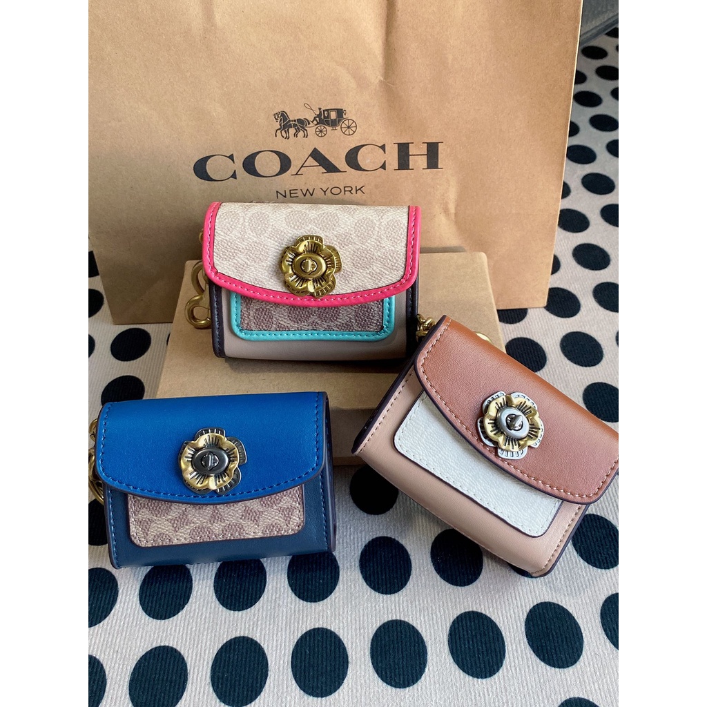 coach 89409 parker bag charm wallet coin purse  dompet koin original