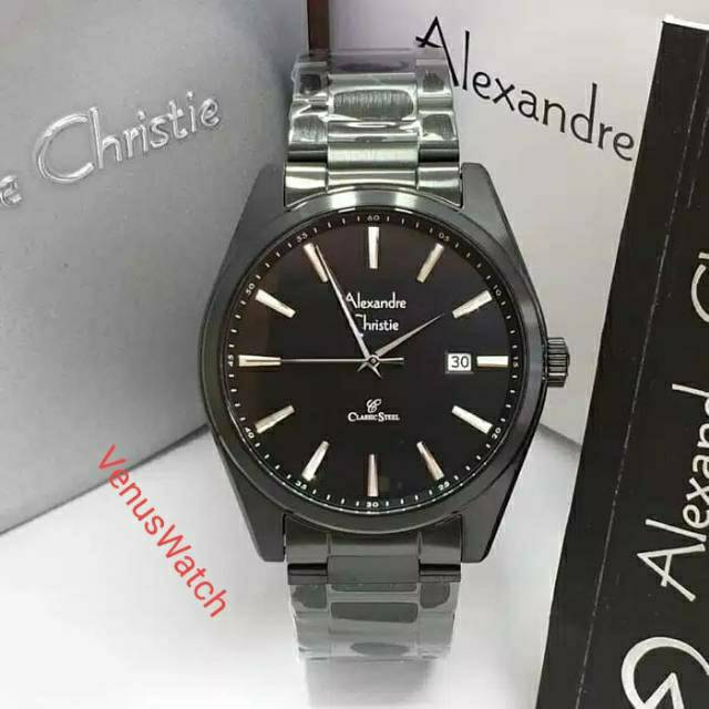 Jam tangan pria Alexandre Christie 8617 md full black