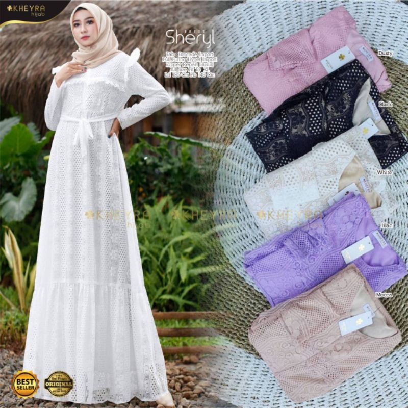 SHERYL DRESS ORI BERLABEL KHEYRA / BROKAT TILLE KONDANGAN