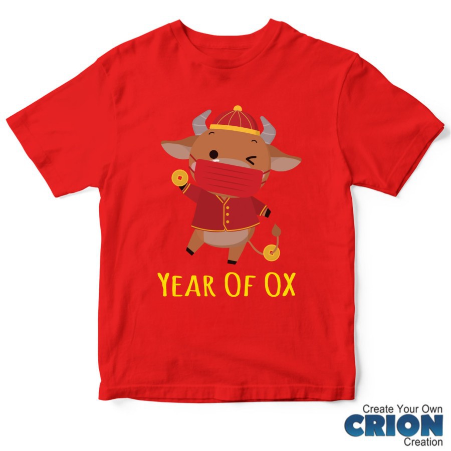 kaos imlek Stay Safe Series tahun kerbau 2020 year of ox By Crion