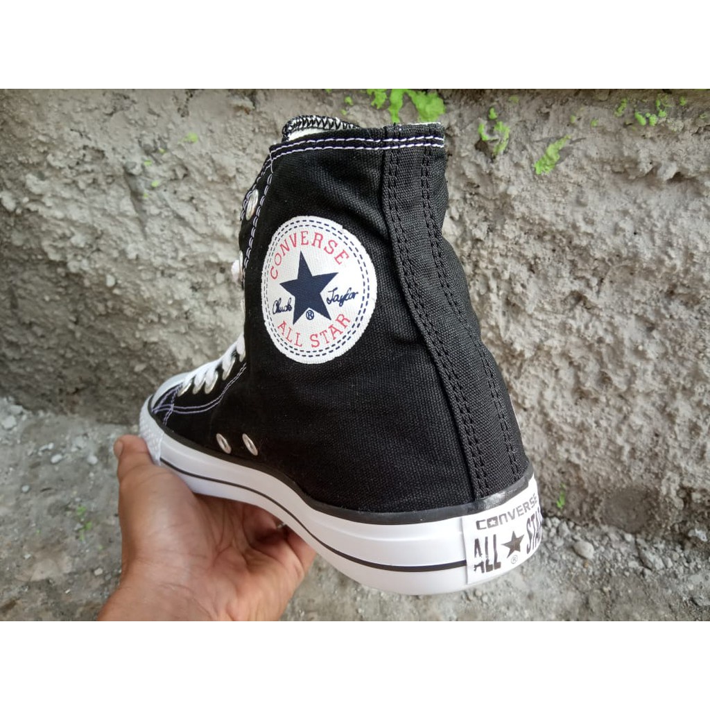 Converse All Star Sepatu Sekolah Pria Wanita Anak Sd Smp Sma Kuliah Nb Tali Full Hitam M1 Termurah