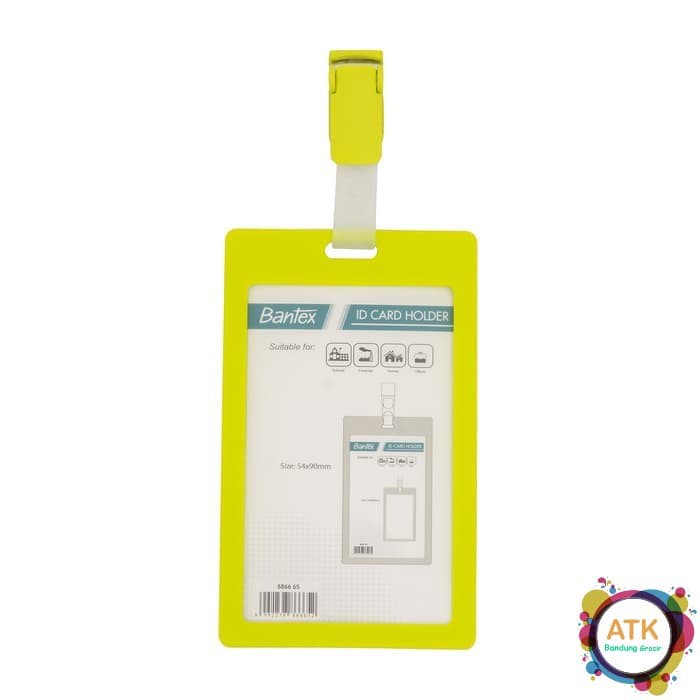 

Bantex ID Card Holder With Clip 54x90mm Portarit Lime #8866 65