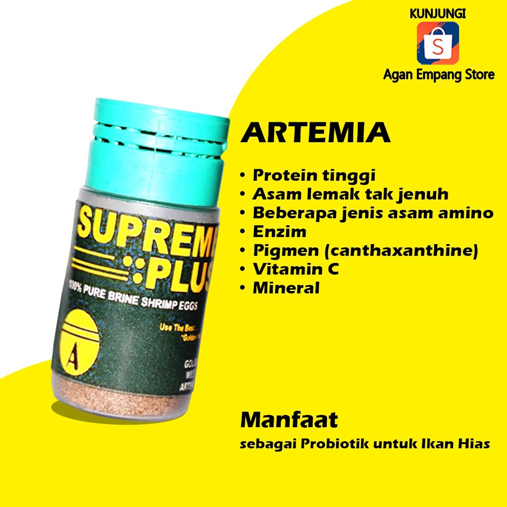 ARTEMIA SUPREME PLUS 10 GRAM / PAKAN BURAYAK CUPANG / PAKAN IKAN HIAS / PELET CUPANG / MAKANAN IKAN 