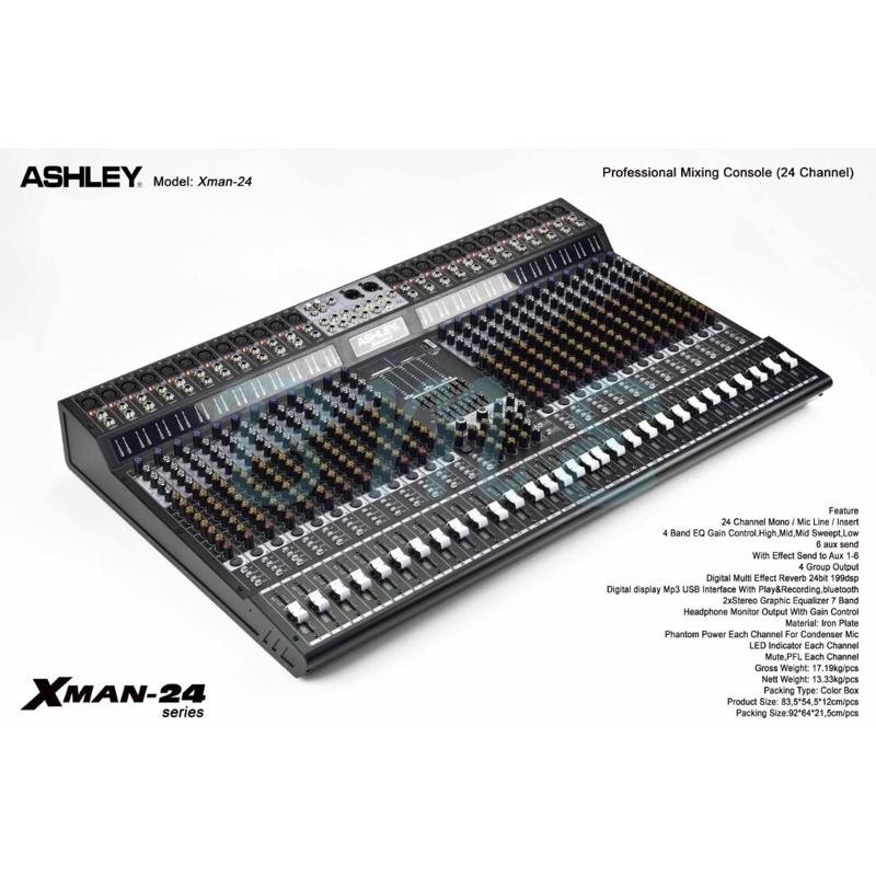 MIXER 24 CHANNEL ASHLEY XMAN24 / XMAN-24 ORIGINAL TERBARU