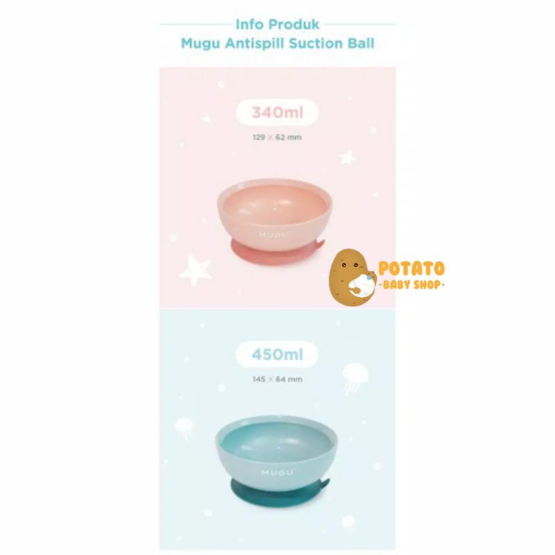 Mugu Antispill Suction Bowl - Mangkuk Makan Anak